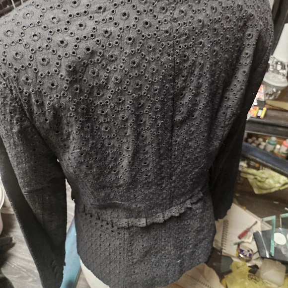 CAbi - Elegant Black Eyelet Women's Jacket. NWOT - Picture 3 of 3
